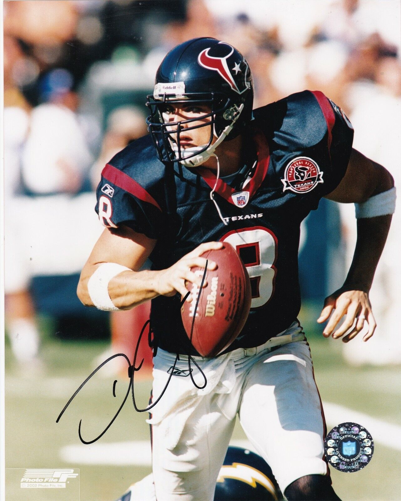 DAVID CARR HOUSTON TEXANS ACTION SIGNED 8x10