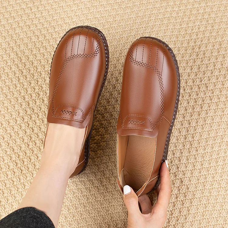 Wide Fitting Shoes Genuine Leather Casual Women Shoes  Stunahome.com
