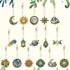 16pcs Stars and Moon Double-Sided DIY Diamond Painting Keychain Kit