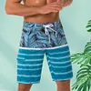 Gioiacombo&trade; Pantaloni da spiaggia casual da uomo con stampa surf a righe
