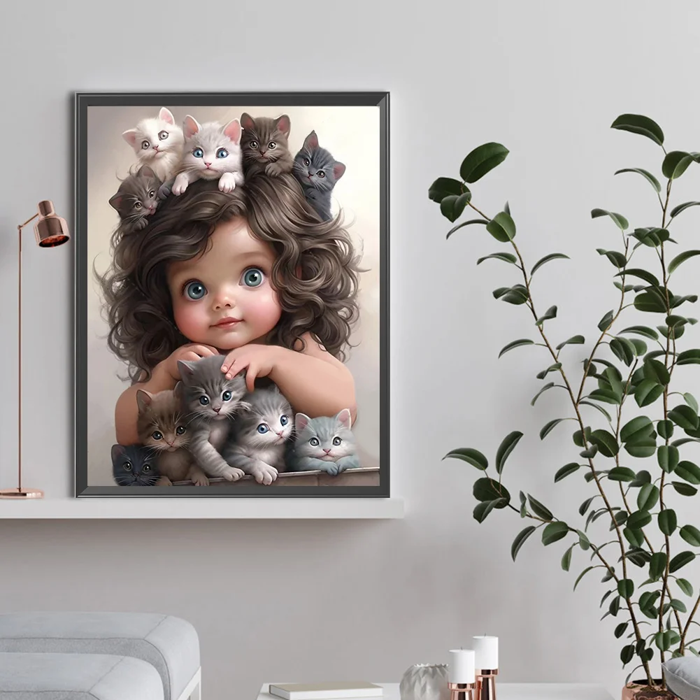 Diamond Painting - Full Round Drill - Sweet Girl(Canvas|30*40cm)