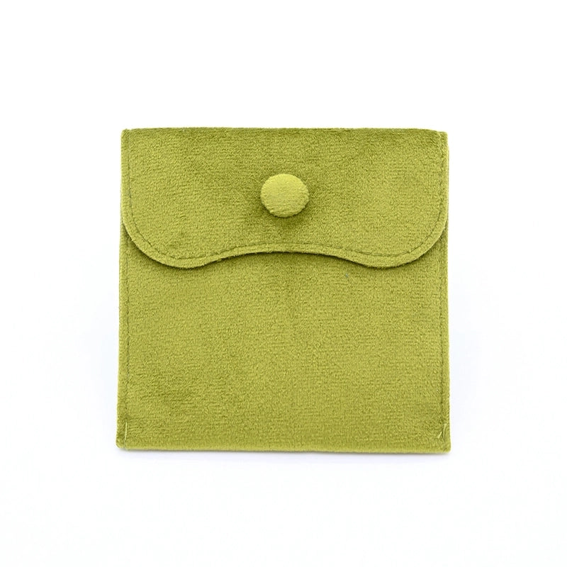 100x100mm Color Right Angle Les Raisins Suede Snap Button Jewelry Jewelry Storage Bag Bracelet Ring Necklace Packaging Bag