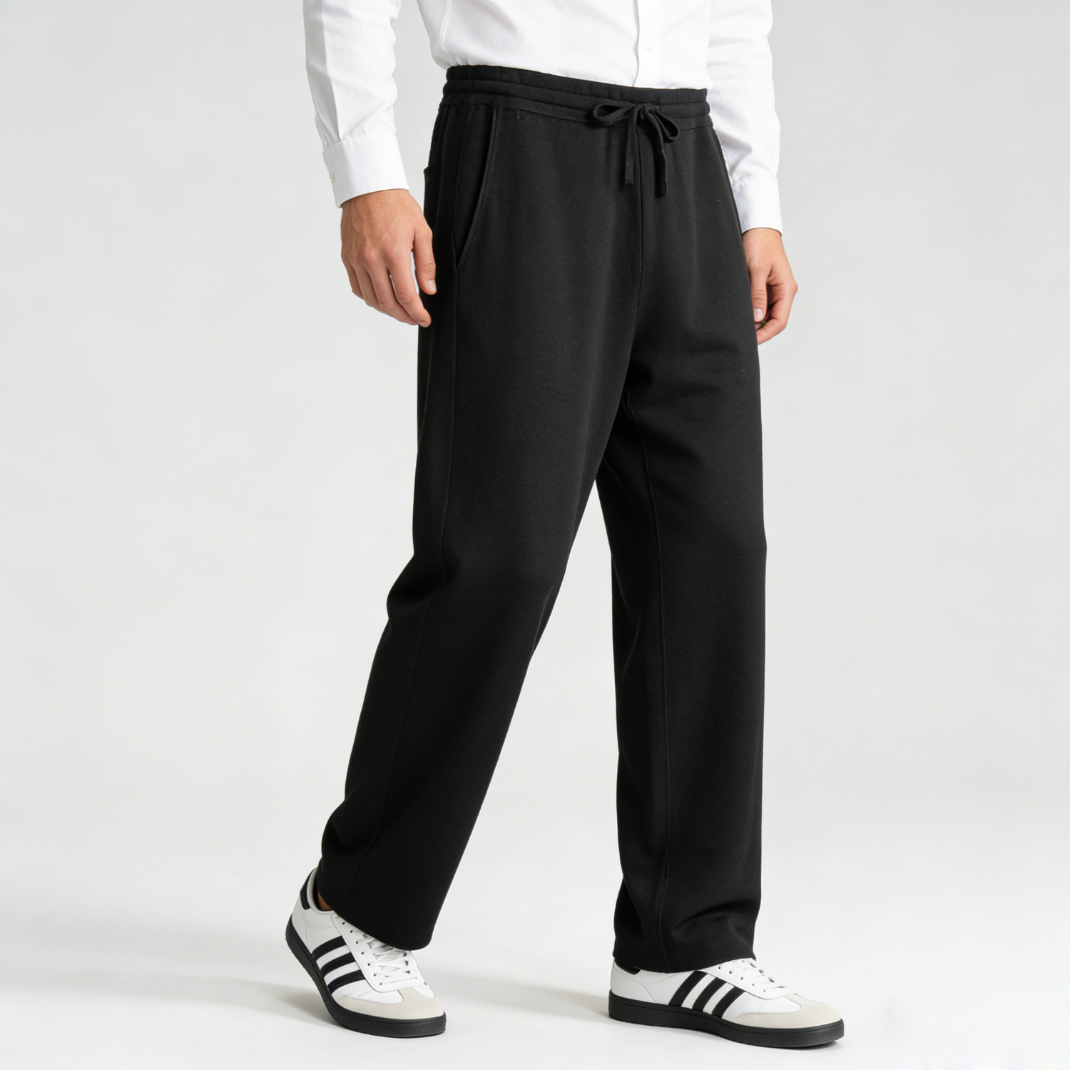 Men's Drawstring Silk Cashmere Pants Straight Leg | Spring Summer REAL SILK LIFE