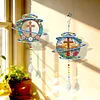 2pcs DIY Diamond Painting Cross Wind Chimes Crystal Window Suncatcher Craft Set Birthday Gifts Home Garden Decor