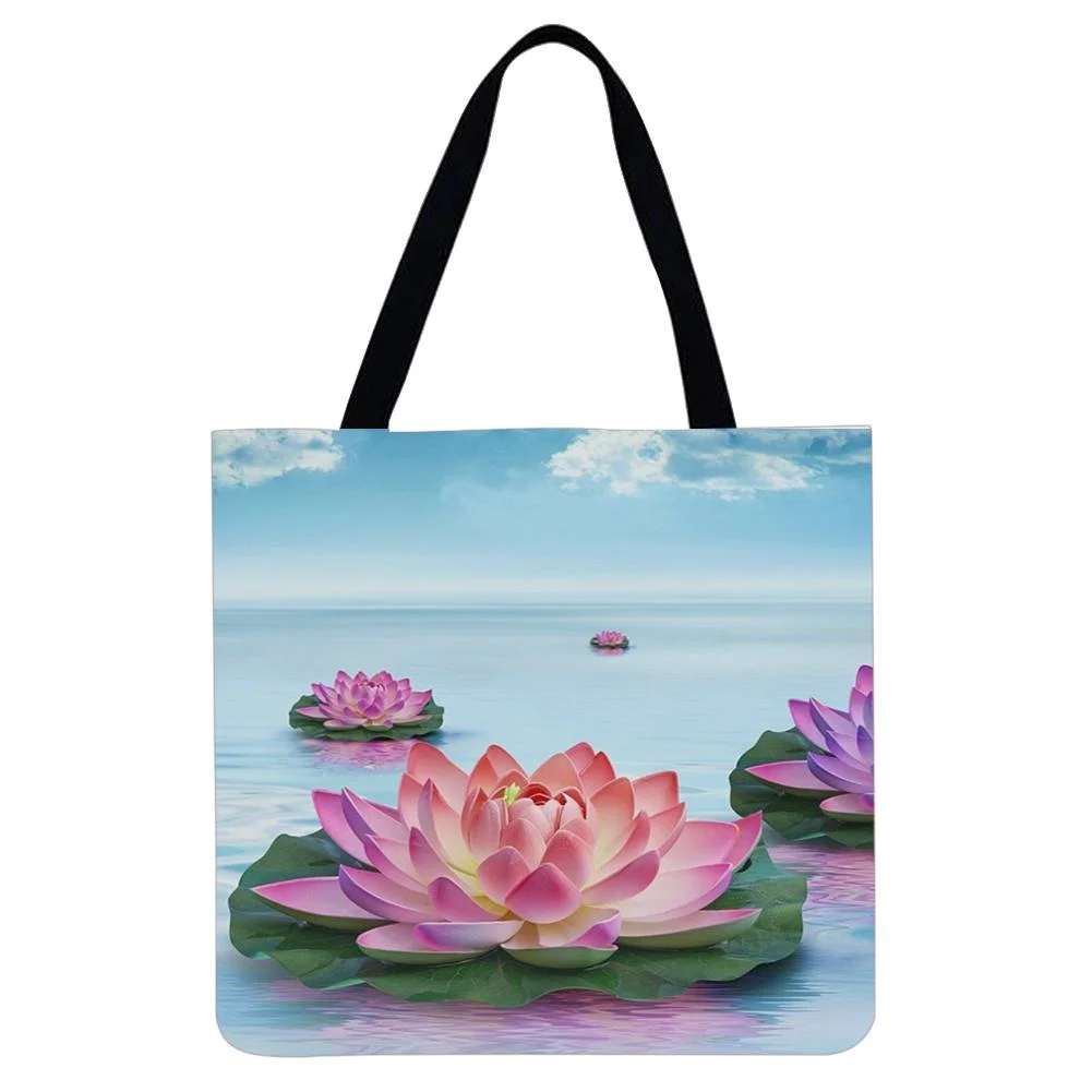 Linen Tote Bag -  Water Lily