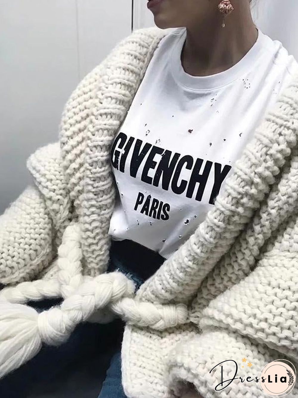 Hollow Knitting Bandage Long Sleeves Cardigan Tops