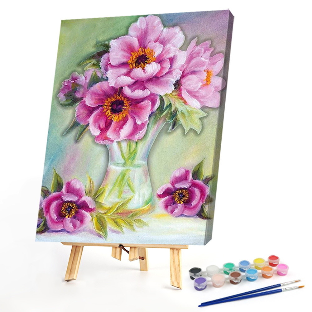 

40*50CM - Paint By Numbers - Paeonia Flower, 501 Original