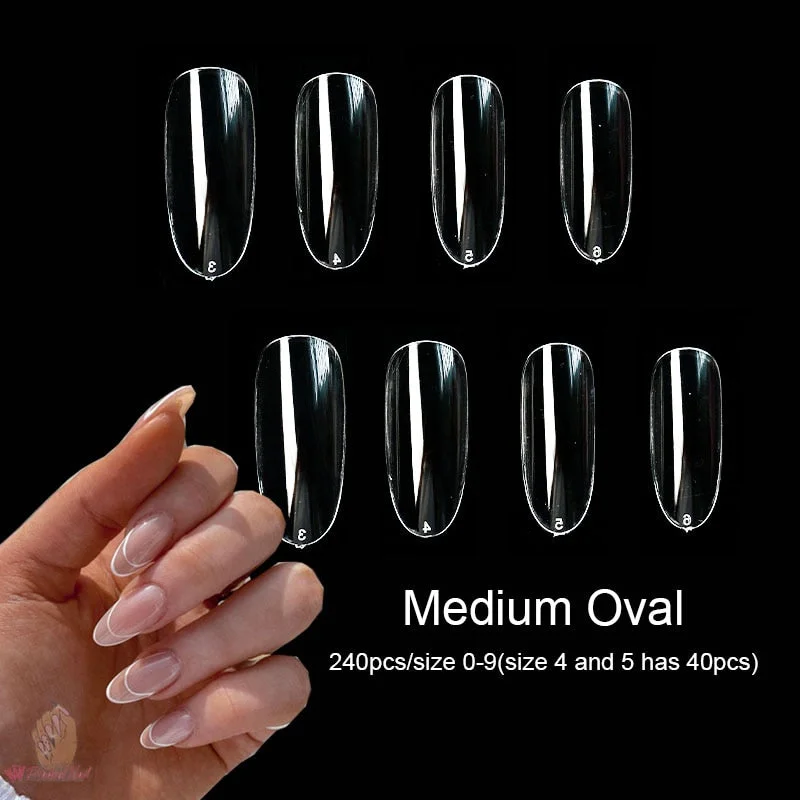 Gel Nails Extension System Full Cover Sculpted Clear Stiletto Coffin False Nail Tips 240pcs/bag-Nail Inspo