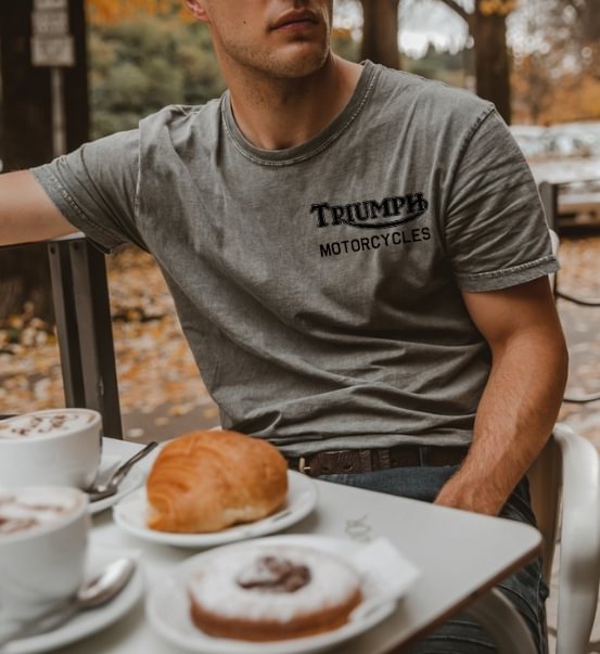 Men's Motorcycle Print Outdoor Sports T-shirt