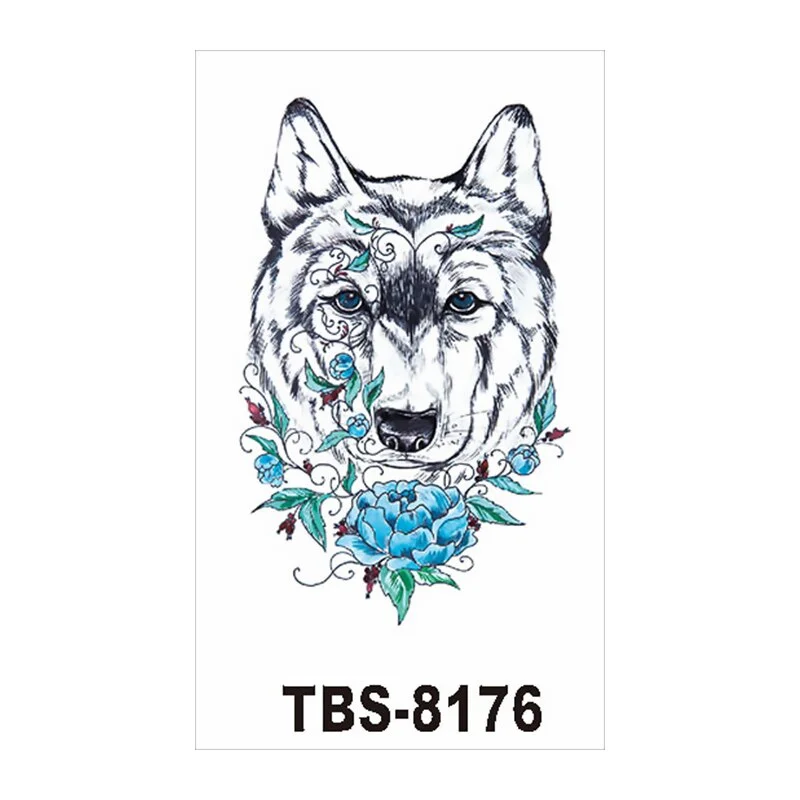 Temporary Tattoo Sticker for Women Stickers on the Chest Fashion Wolf Tiger Lion King Fake Waterproof Tattoos Woman Tatoo Body