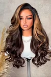 5x5 Lace Closure Wig Wavy Wig 24inches Highlight Hair Pre Plucked Human Hair Wig