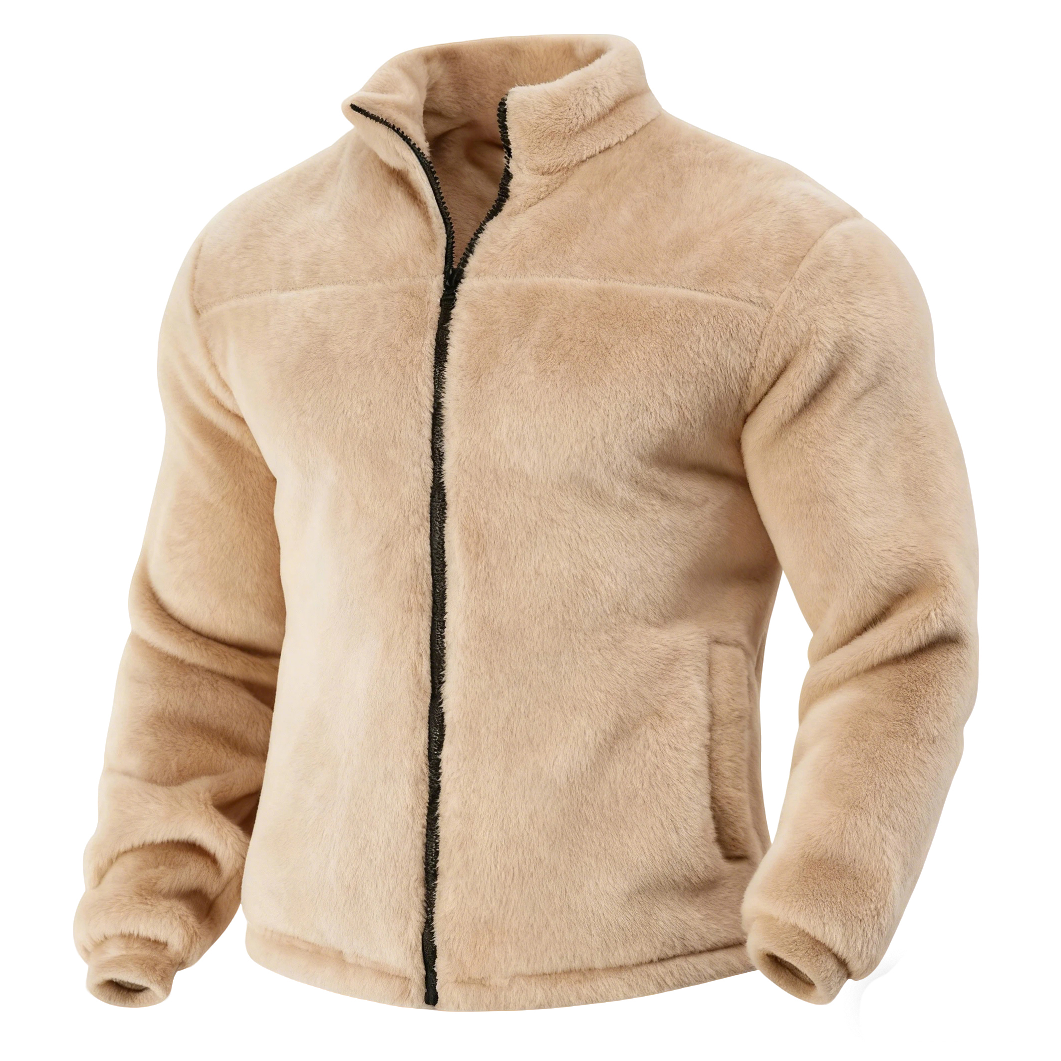 Men's Double-Sided Fleece Thick Stand Collar Jacket