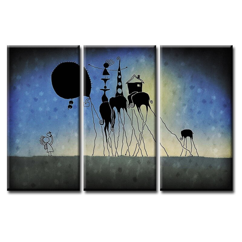 3 Pieces/set Abstract poster series Canvas Painting Children's room Decoration Print Canvas Pictures Framed/Abstract (76)