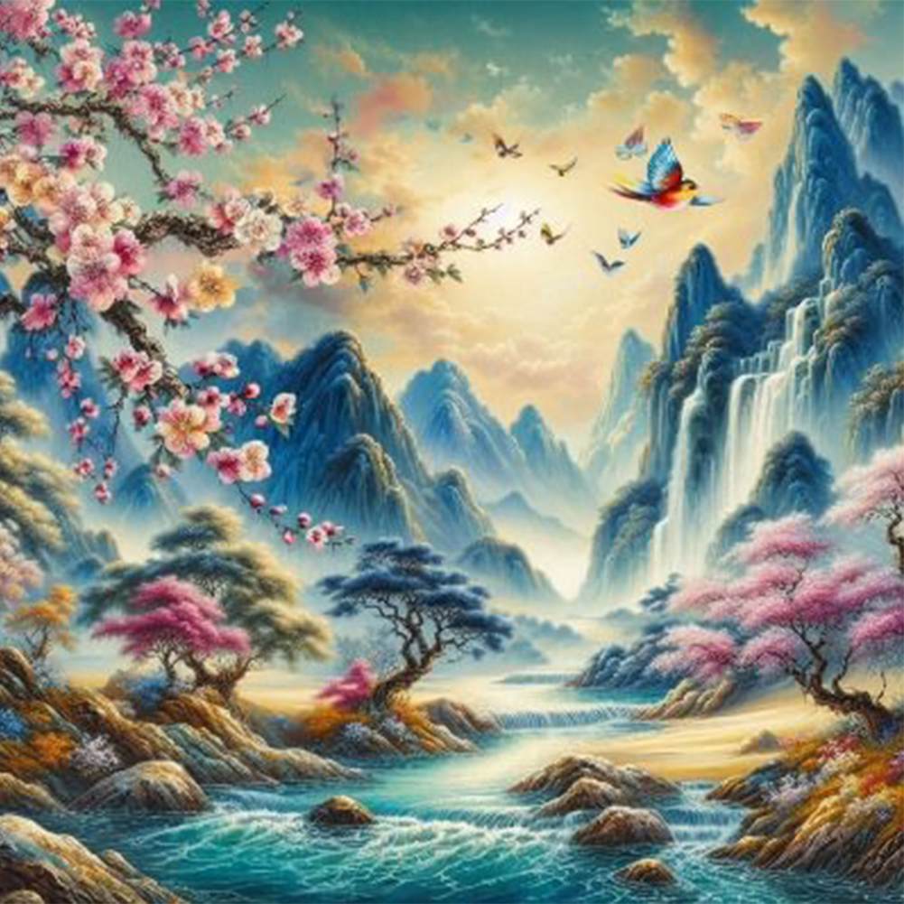 Landscape 40*40cm(canvas) full round drill diamond painting
