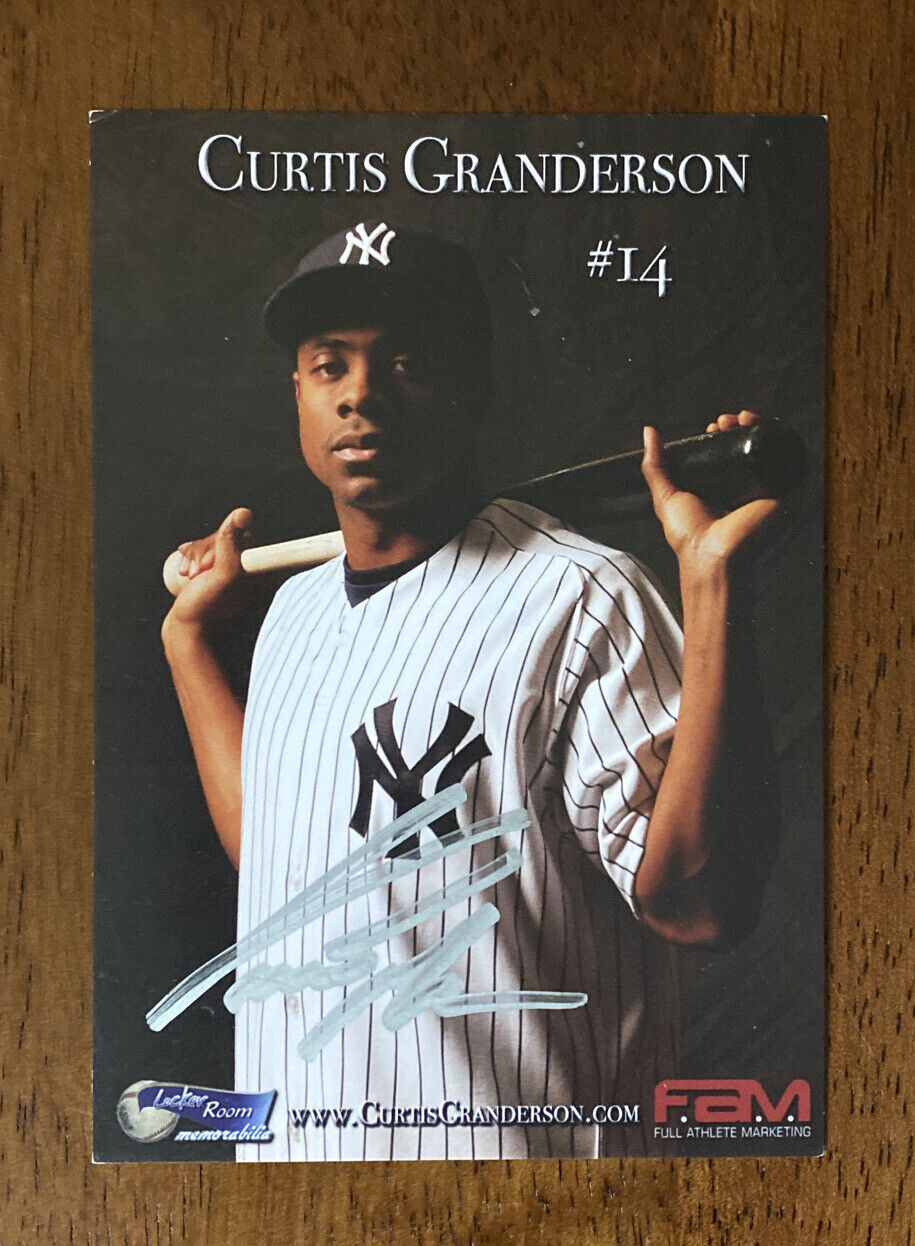 Curtis Granderson Autographed Signed 3.5X5 Photo Poster painting New York Yankees