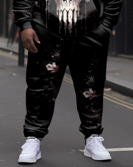 Men's Big and Tall Skull Street Long Sleeve Hoodie Set