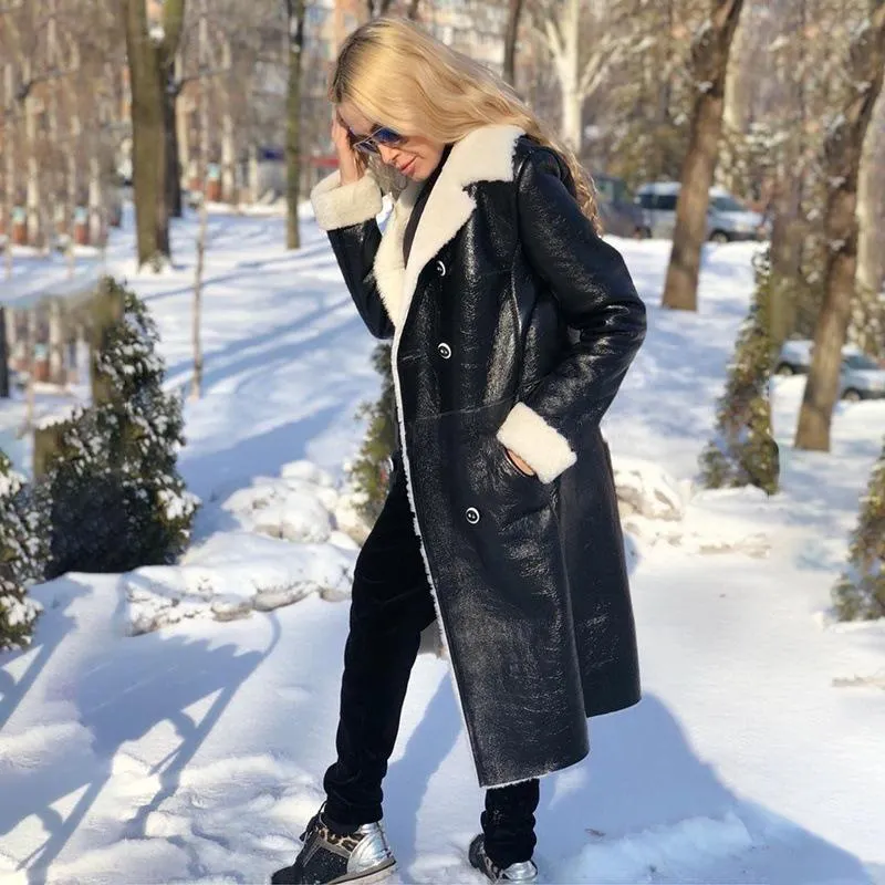 Long Leisure Pocket Notched Lapel Coat