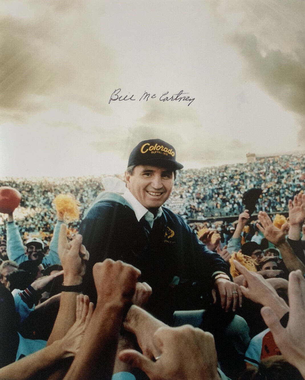 BILL MCCARTNEY HAND SIGNED 8x10 COLORADO FOOTBALL COACH Photo Poster painting RARE AUTOGRAPHED