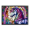 >SALE<Full Embroidery Cotton Thread 11CT Print Stain Glass Unicorn Cross Stitch60x45cm