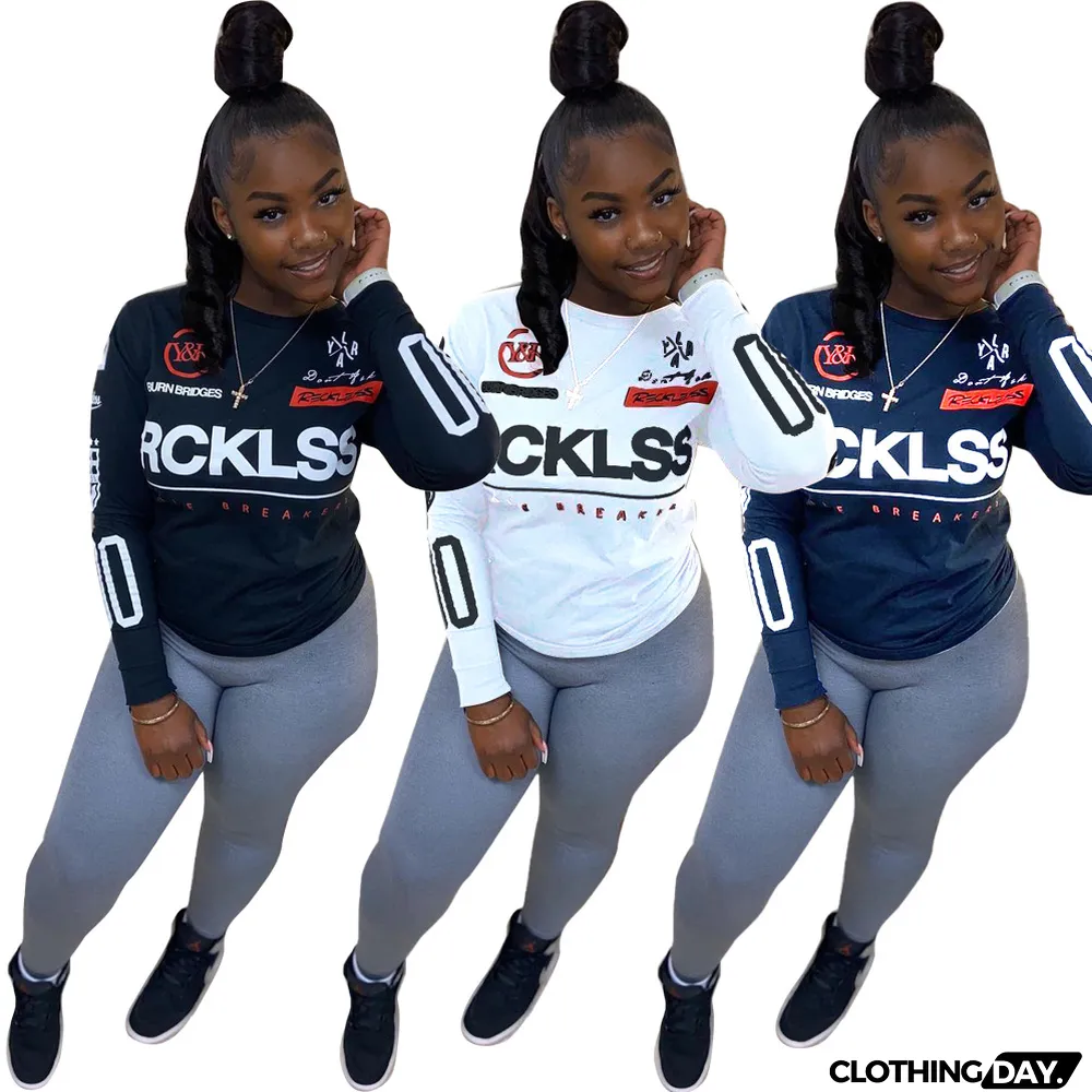 Casual Printed Long Sleeve Pullover Tops