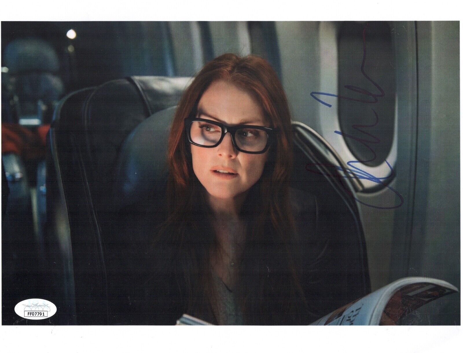 JULIANNE MOORE Signed 8.5x11 Photo Poster painting Xerox Paper NON-STOP In Person Autograph JSA