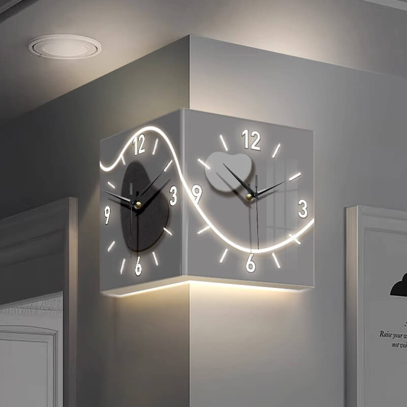 Corner Double LED Sided Clock