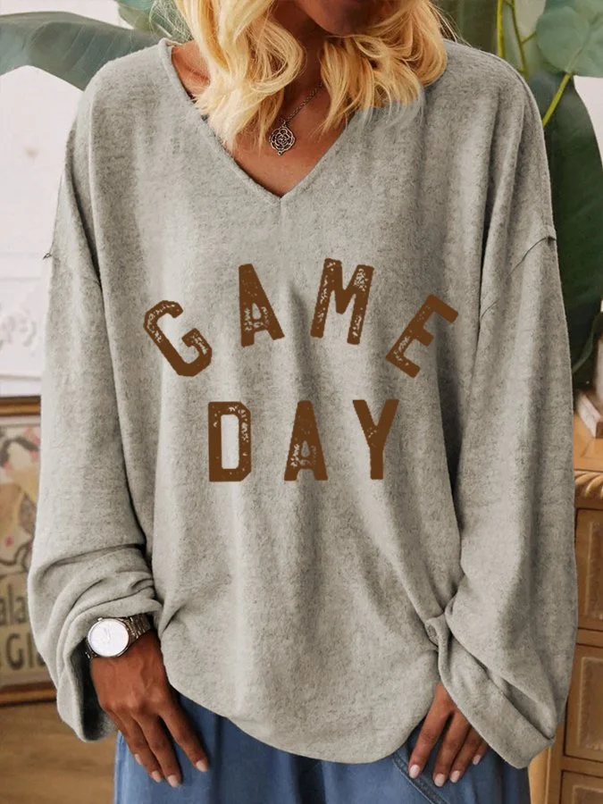 Women's Gameday Ball Lover Casual Long-Sleeve T-Shirt socialshop