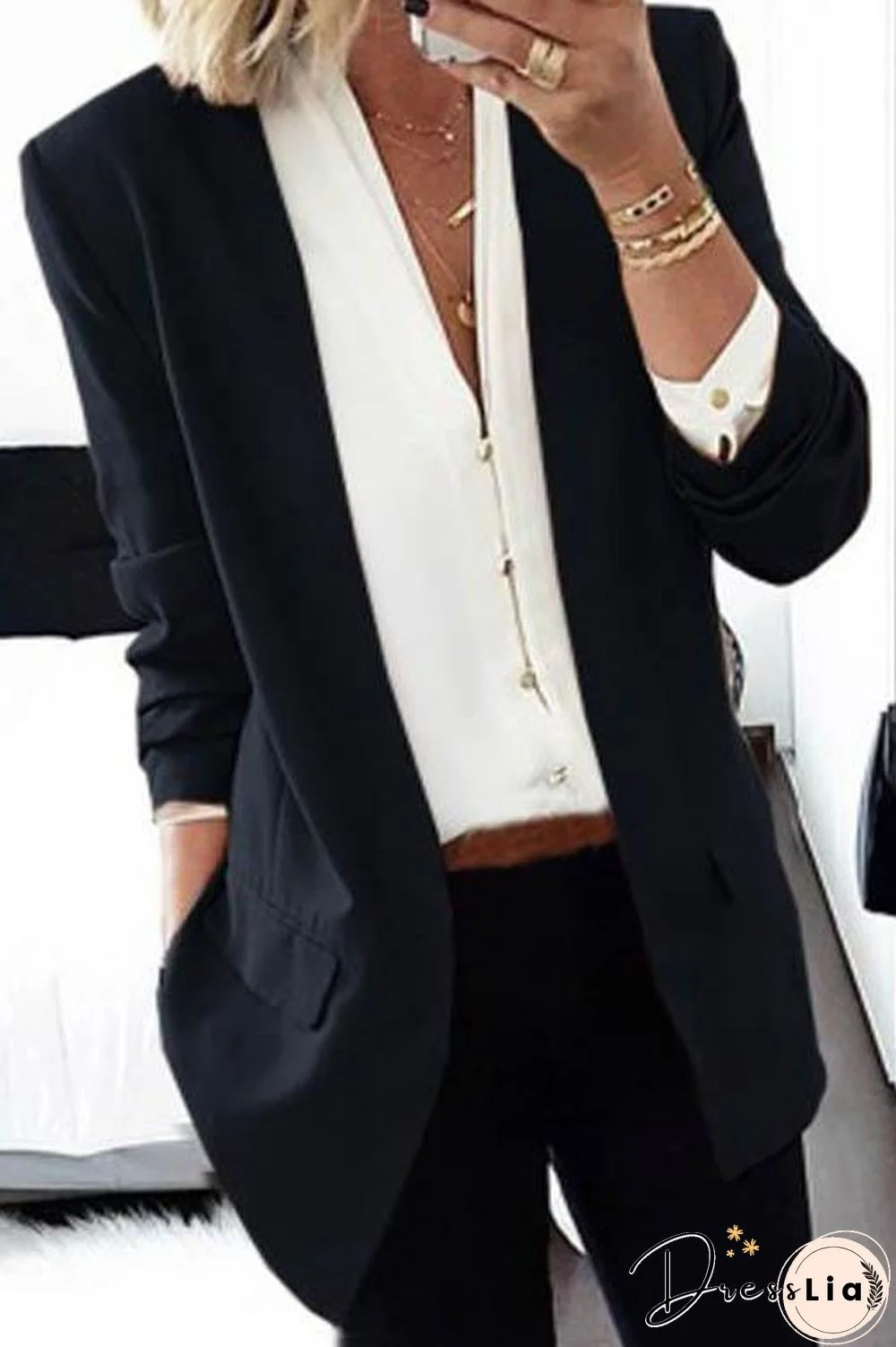 No Button Leisure Suit Blazer