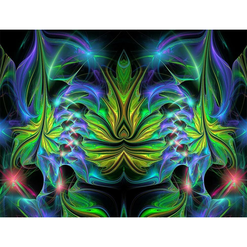 

30*40CM - Round Drill Diamond Painting - Abstract Leaves, 501 Original