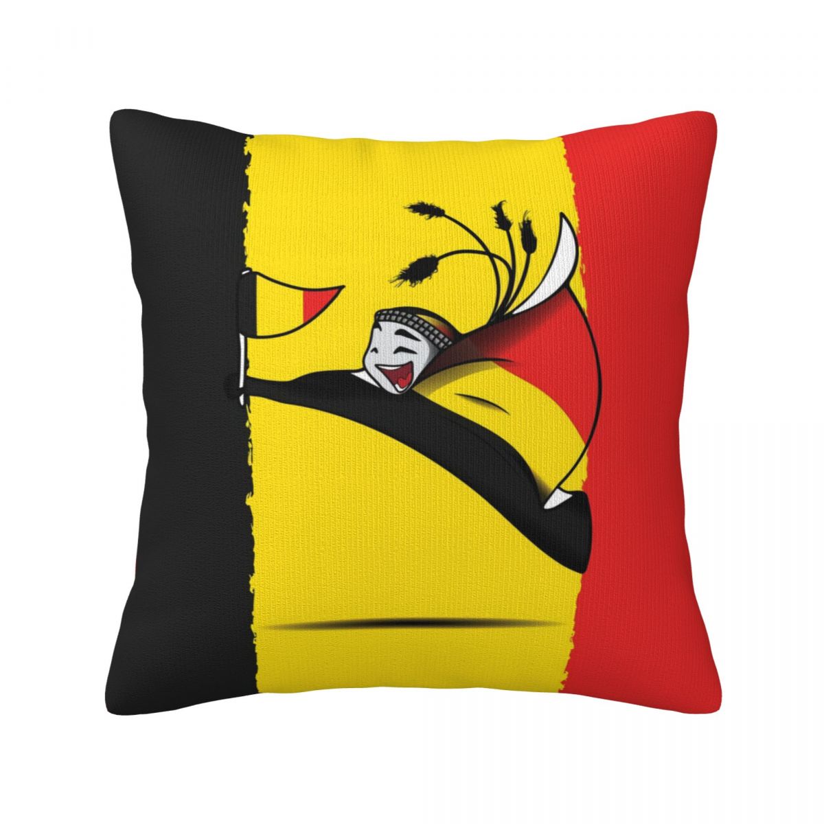 Belgium World Cup 2022 Mascot Decorative Square Throw Pillow Covers