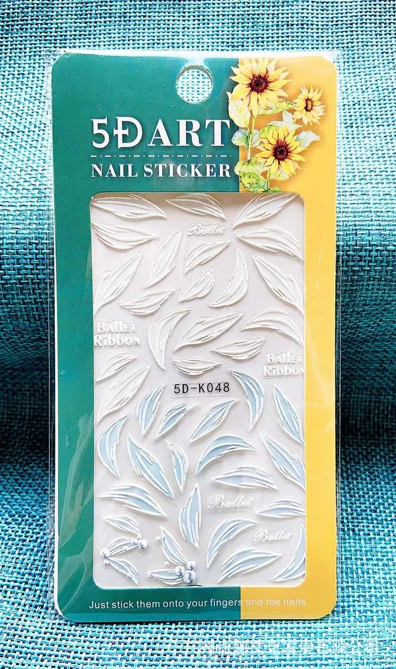 5D Embossed Nail Art Stickers Butterfly Rose Animal Design Flowers Lace Gel Decals Acrylic Engraved Sliders Manicure Art Decora-Nail Inspo