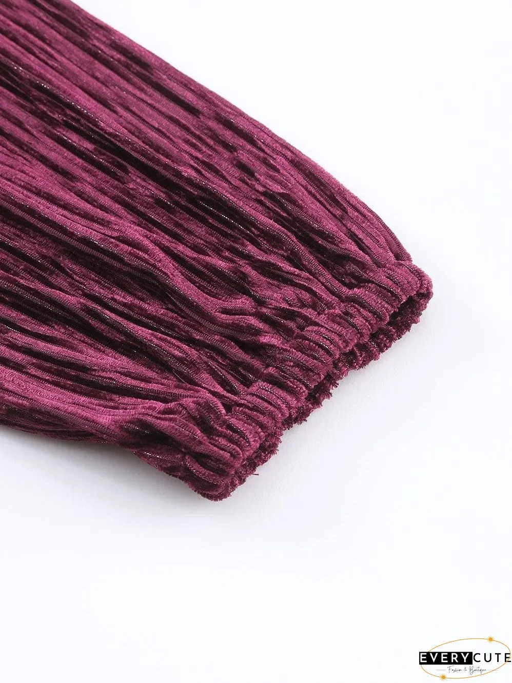 Crimson Velvet Kimono Sleeve Mini Dress