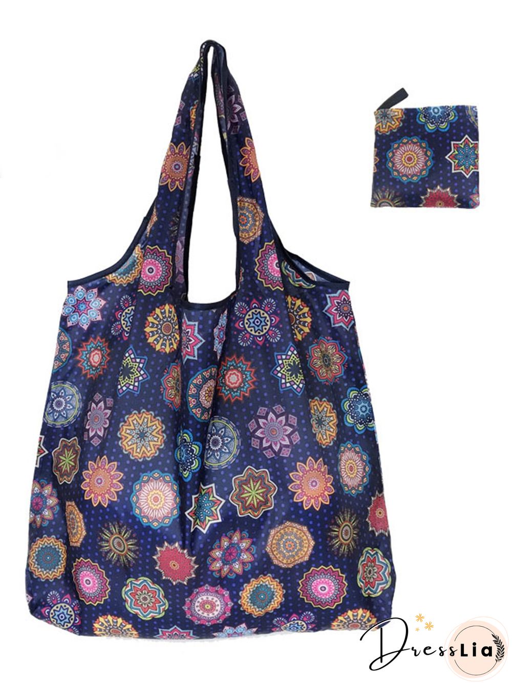 Ethnic Print Foldable Large Capacity Lightweight Shopping Bag Tote Bag
