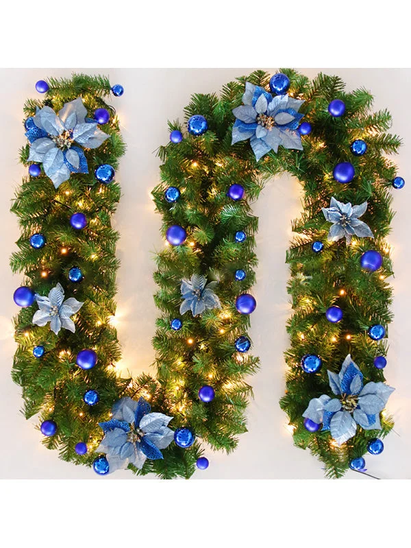 Luxury Christmas Decoration Rattan With Light Xmas Garland-elleschic