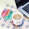 (US Only)4pcs Set DIY River Full Drill Diamond Painting Coaster Can Be Washed With Water