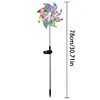 Solar Rainbow Pinwheel Garden Light Waterproof Colorful Spinning Windmill Light Easy To Install for Lawn Patio Walkway Flower Bed Decor
