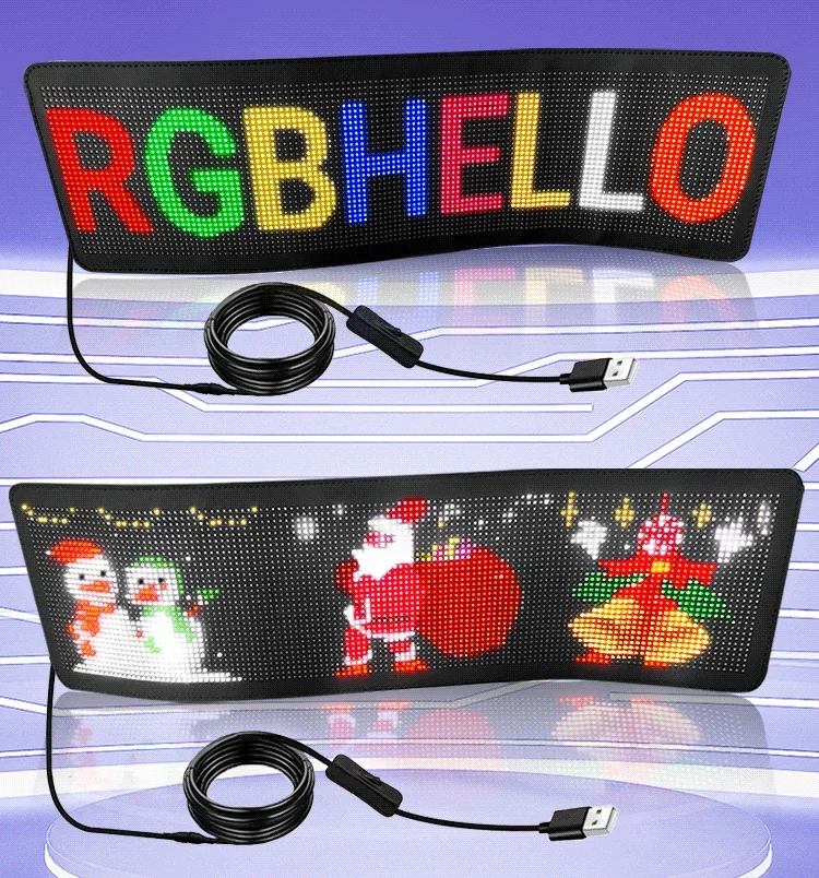Vehicle LED display decorative flexible panel