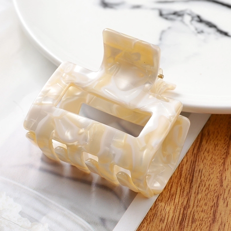 Minimalist Color Block Acetic Acid Sheets Carving Hair Claws 1 Piece