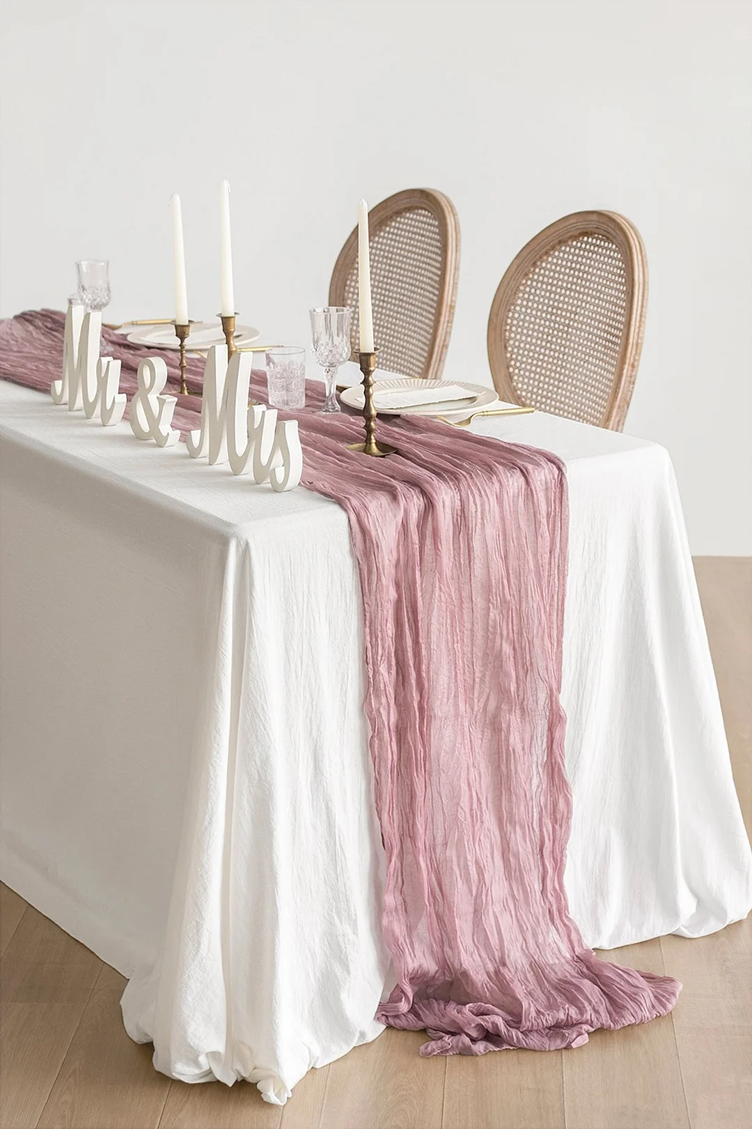 Rustic Gauze Cheesecloth Table Runner 35" w x 10ft/14ft - 15 colors