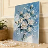 (30x40cm)DIY Pearl Painting Framed Flower Handmade Pearl Material Art Kit Living Room Decor