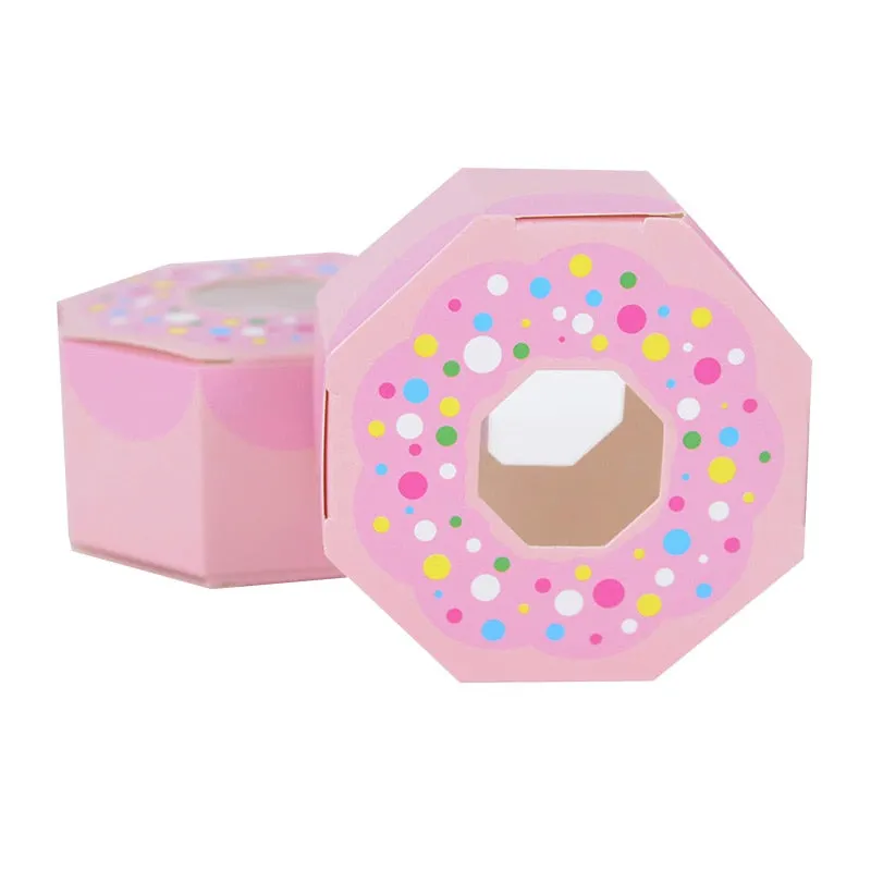 10pcs Donuts Paper Candy Chocolate Gift Box Sweet Bags Donut Theme Party Wedding Birthday Baby Shower Decoration Favors