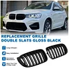 BILLDIO F25 F26 Grille - Black Kidney Grill Compatible with 2014-2017 X3 F25, 2014-2018 X4 F26? Double Slats Glossy Black
