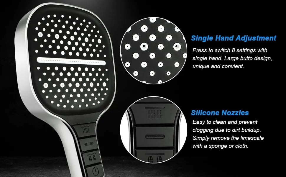 Large Handheld Powerful Square Shower Head