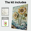 Framed Sunflower - Pearls Painting Kit for Creativity DIY Pearl Dot Crafts for Gift Home Wall Decor 30*40CM