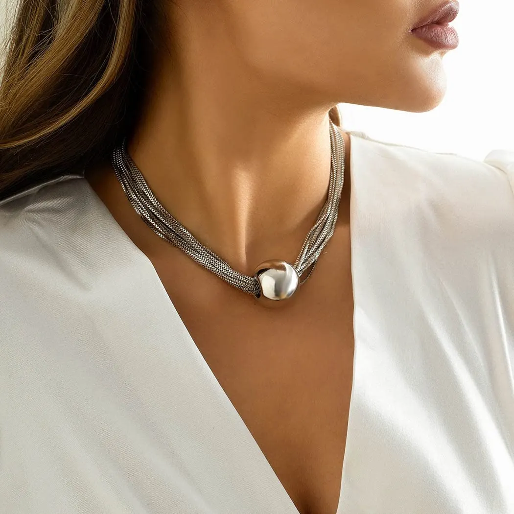 Women's Stainless Steel Moon Drop Pendant Necklace &ndash; Adjustable &ndash; view 2