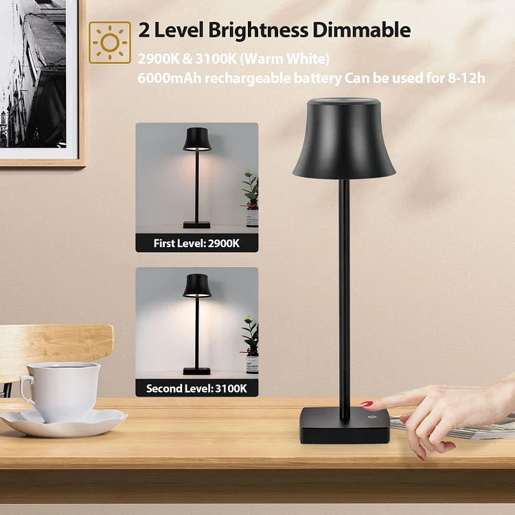 LED Desk Lamp Cordless Table Light - Outdoor Modern Hotel Restaurant Dining  Bedroom Study Portable lights