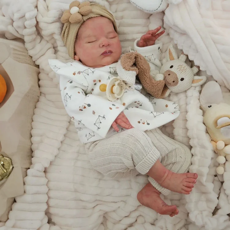  [New] 20" Handmade Lifelike Reborn Newborn Baby Sleeping Girl Vadaim with Hand-Painted Hair - Reborndollsshop®-Reborndollsshop®