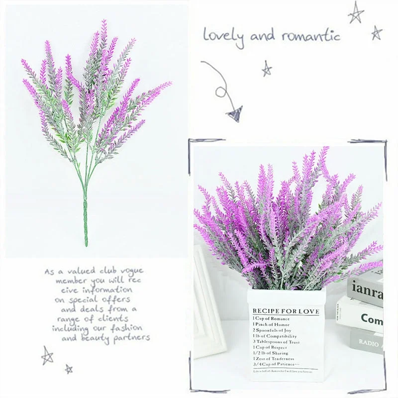 1Bouquet Romantic Provence Lavender Artificial Flowers Wedding Home Garden Decorations Christmas High Quality Fake Plant Flower