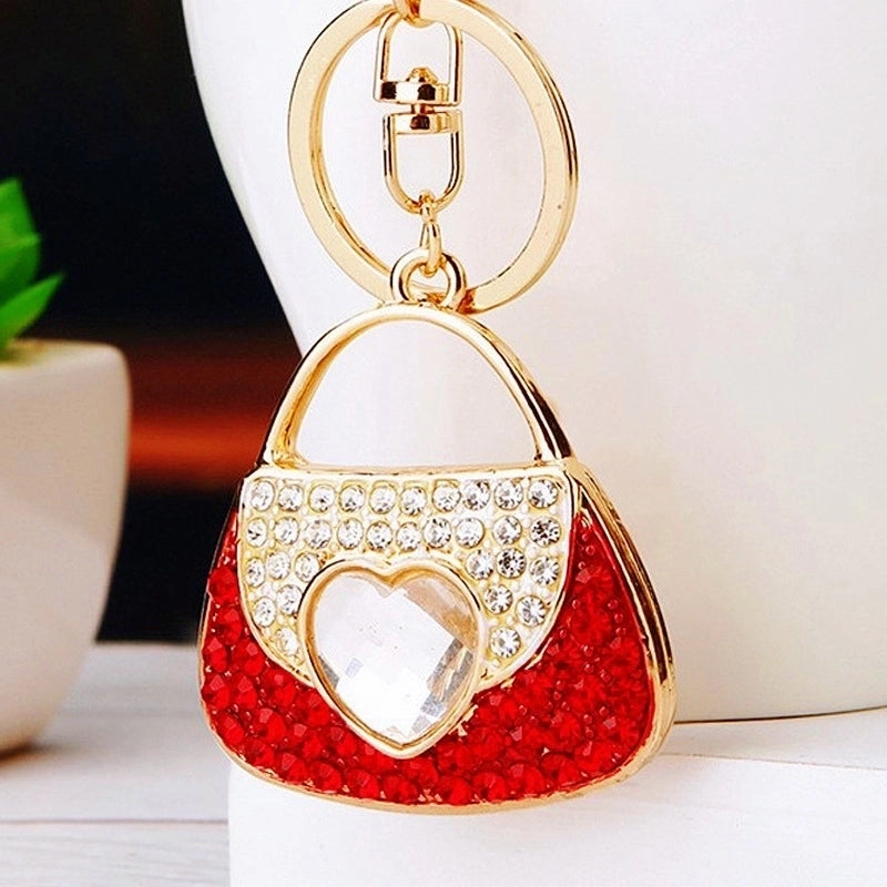 Elegant Korean Style Bag Metal Inlay Rhinestones Women’s Bag Pendant Keychain