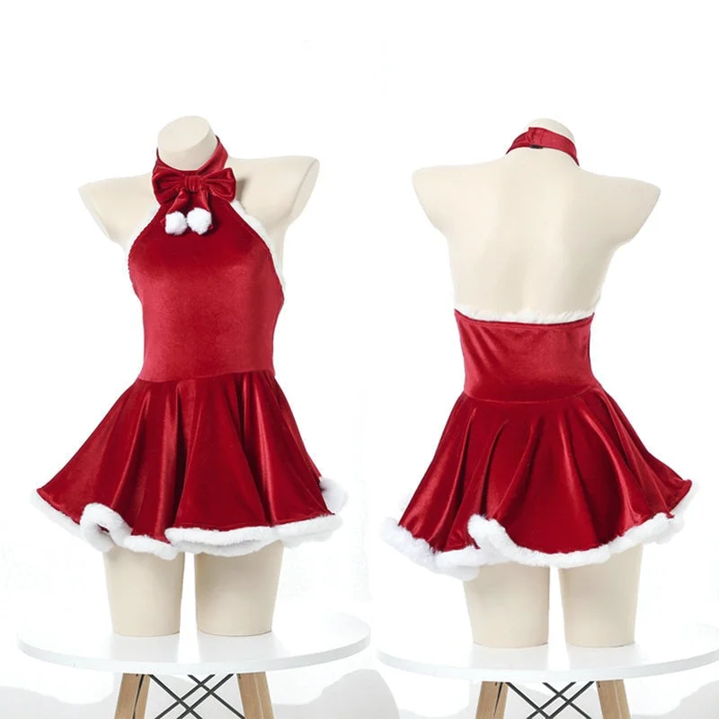 Sexy Santa Claus Christmas Dress Cosplay Costumes-elleschic